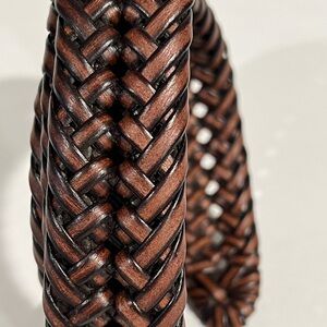 Braided Leather Belt - Brown